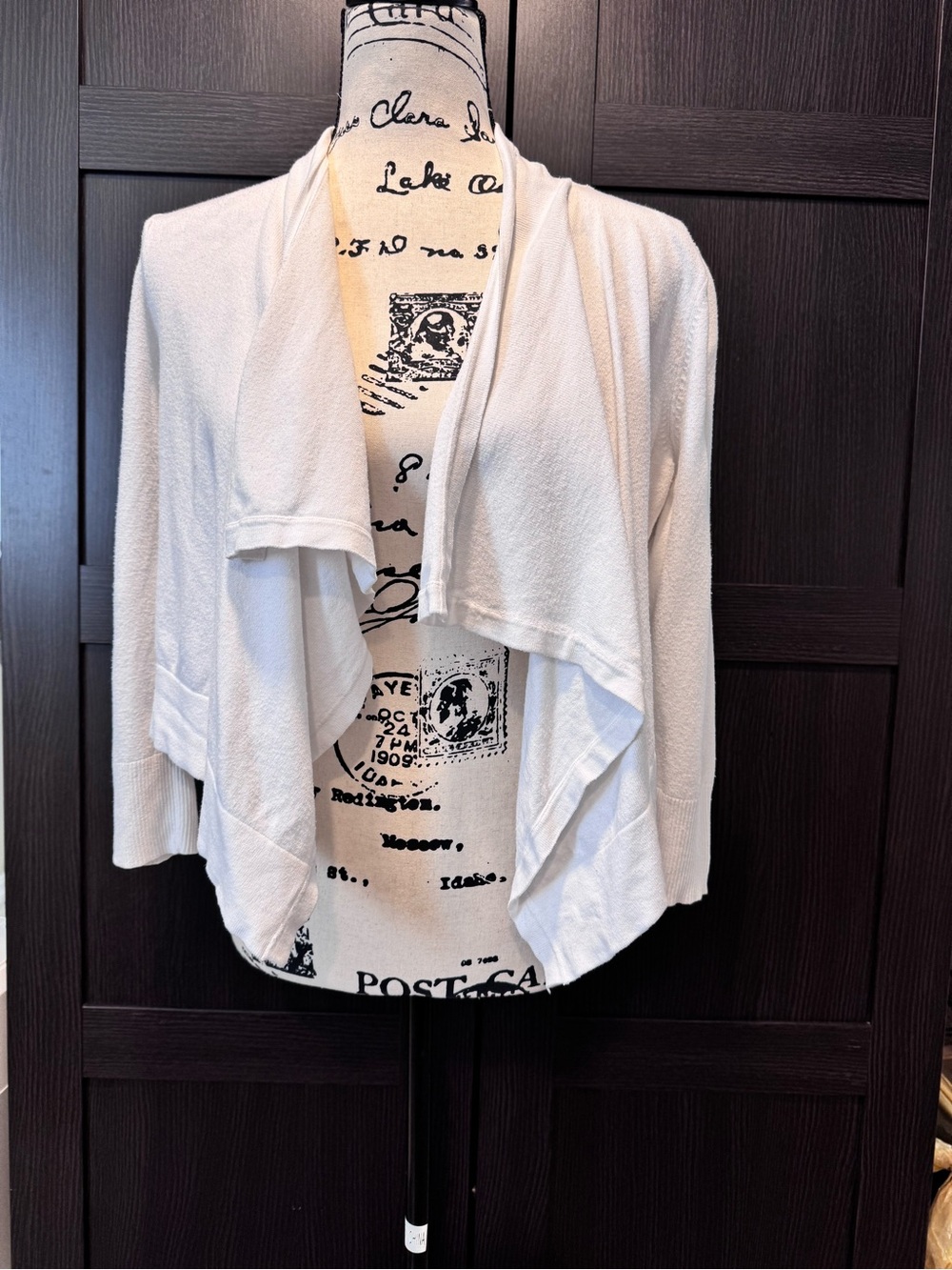 Michael Kors White Open-Front Draped Cardigan